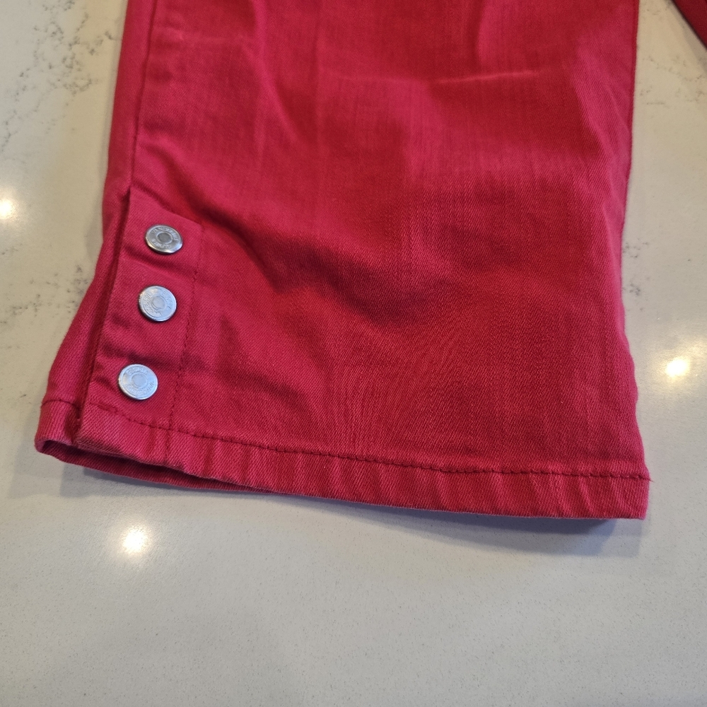Gloria Vanderbilt Red Skimmer crop Stretch Capris Ankle Pants Womens 6 - Picture 5 of 14